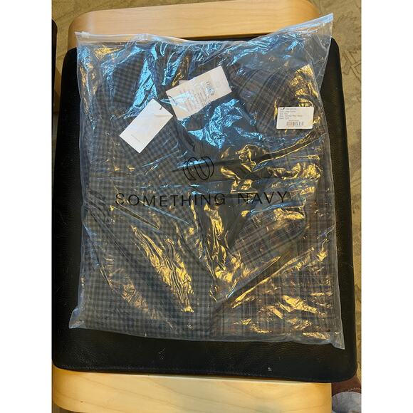 NWT Something Navy Contrast Fabric Plaid Blazer, Gray Combo, Size XXL - Picture 4 of 6